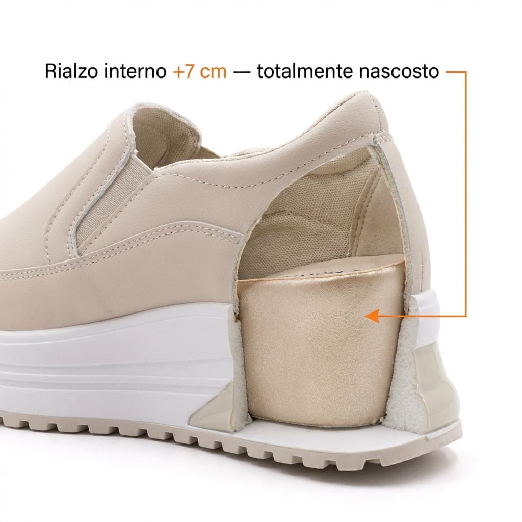 Rialzo interno +7 cm — totalmente nascosto